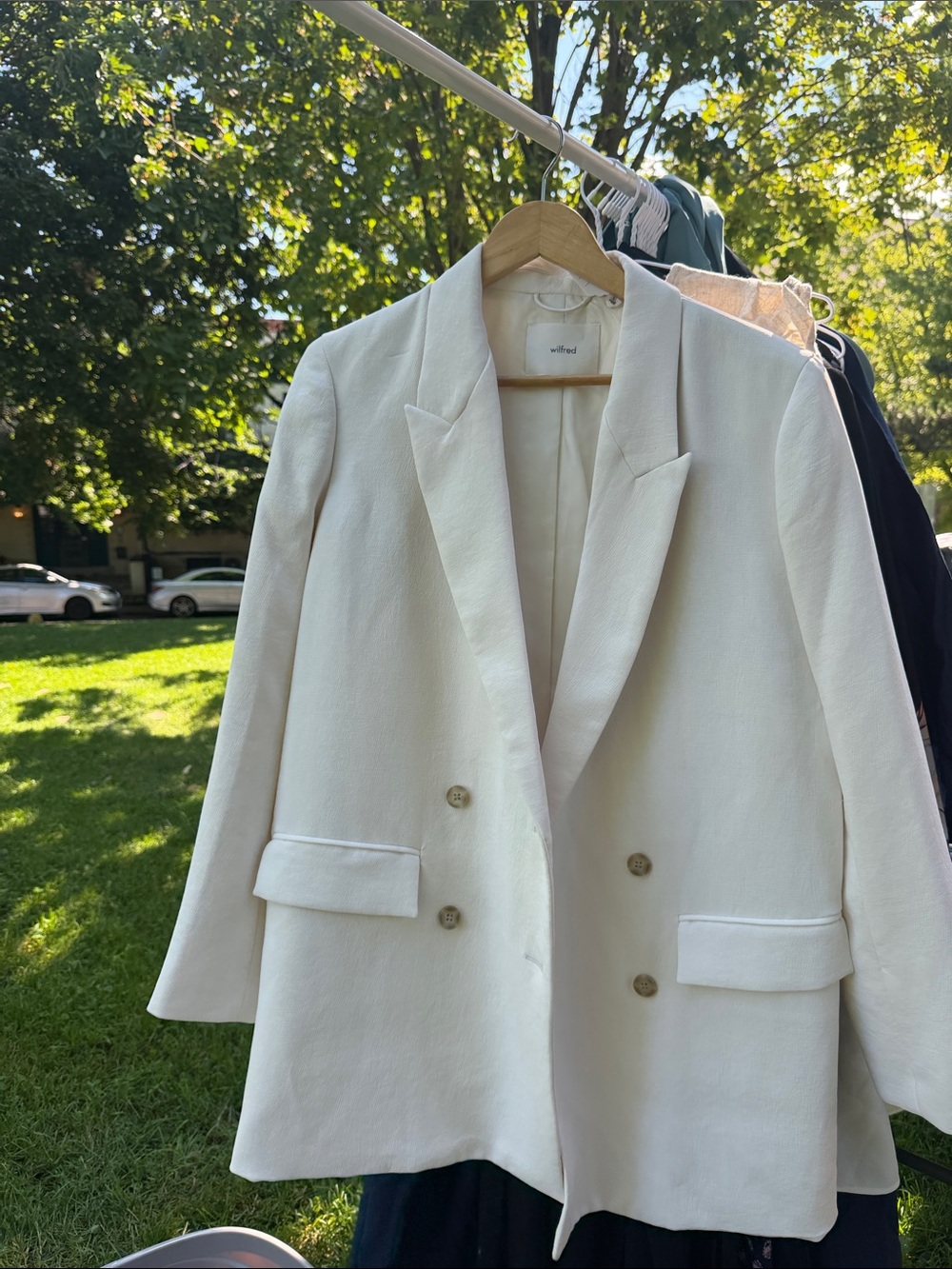 Wilfred Cream Double-Breasted Blazer